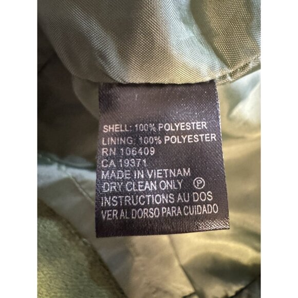 Tahari Dress 18 Green Mock Neck Gold Zipper Trim Short Sleeve Career Church NEW - Picture 10 of 11